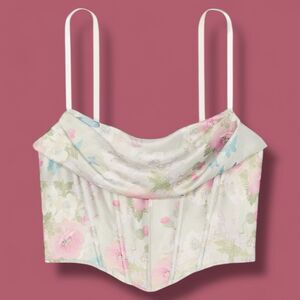 Victoria’s Secret Very Sexy Floral Satin Draped Corset Top in the Size XL